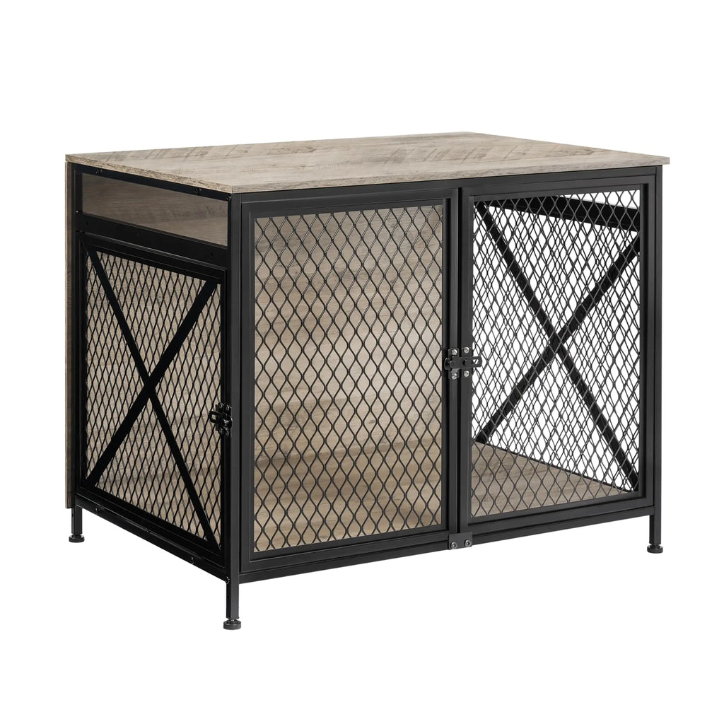 DWANTON Stylish Dog Kennel 25" - Multi-Entry Connectable Wood Crate