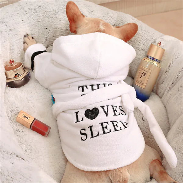 Cozy Canine Hooded Bathrobe - White