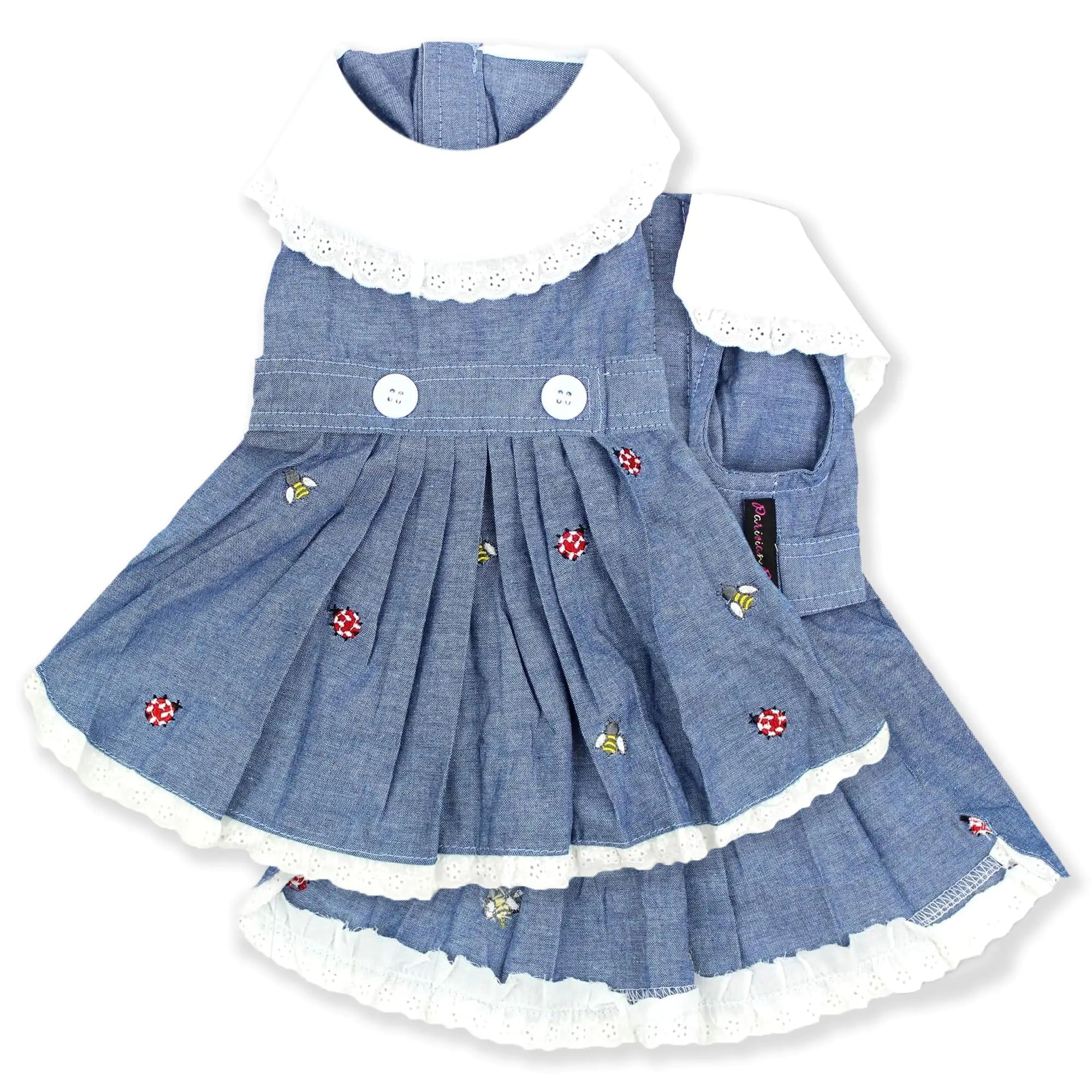 Chambray Canine Sundress - Girls XL3 Lightweight Overalls