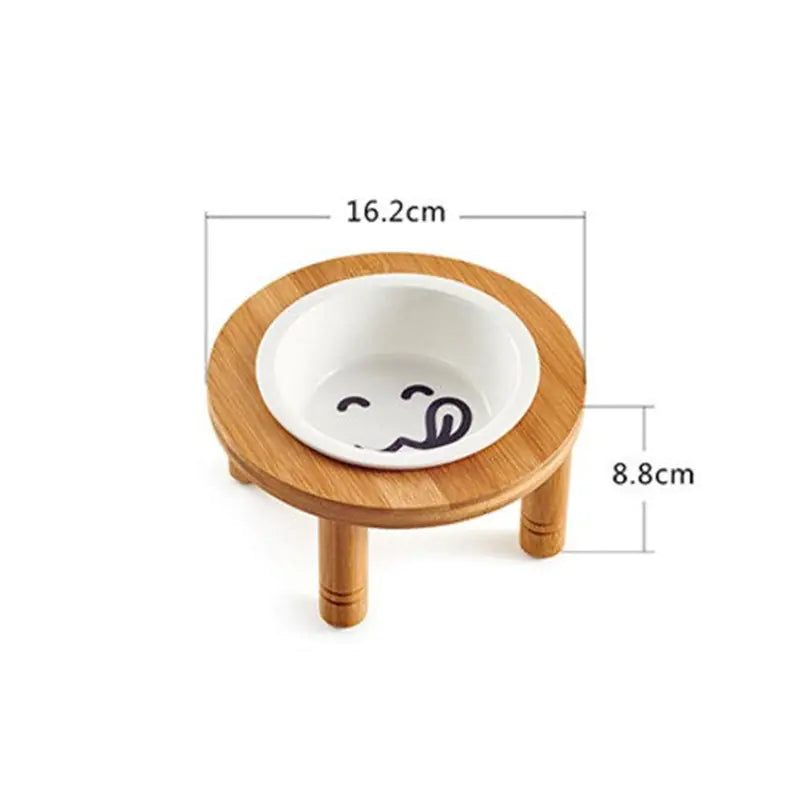 Eco-Friendly Bamboo Cat Feeding Bowl