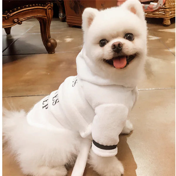 Cozy Canine Hooded Bathrobe - White