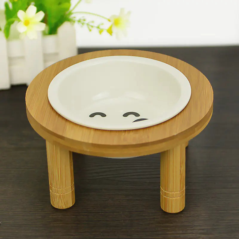 Eco-Friendly Bamboo Cat Feeding Bowl