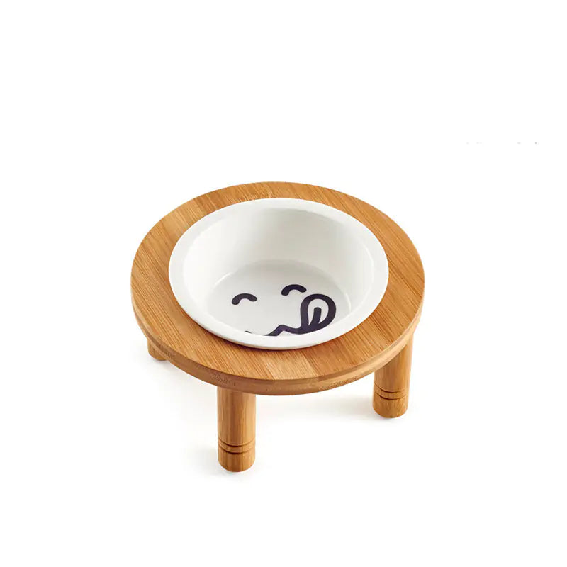 Eco-Friendly Bamboo Cat Feeding Bowl