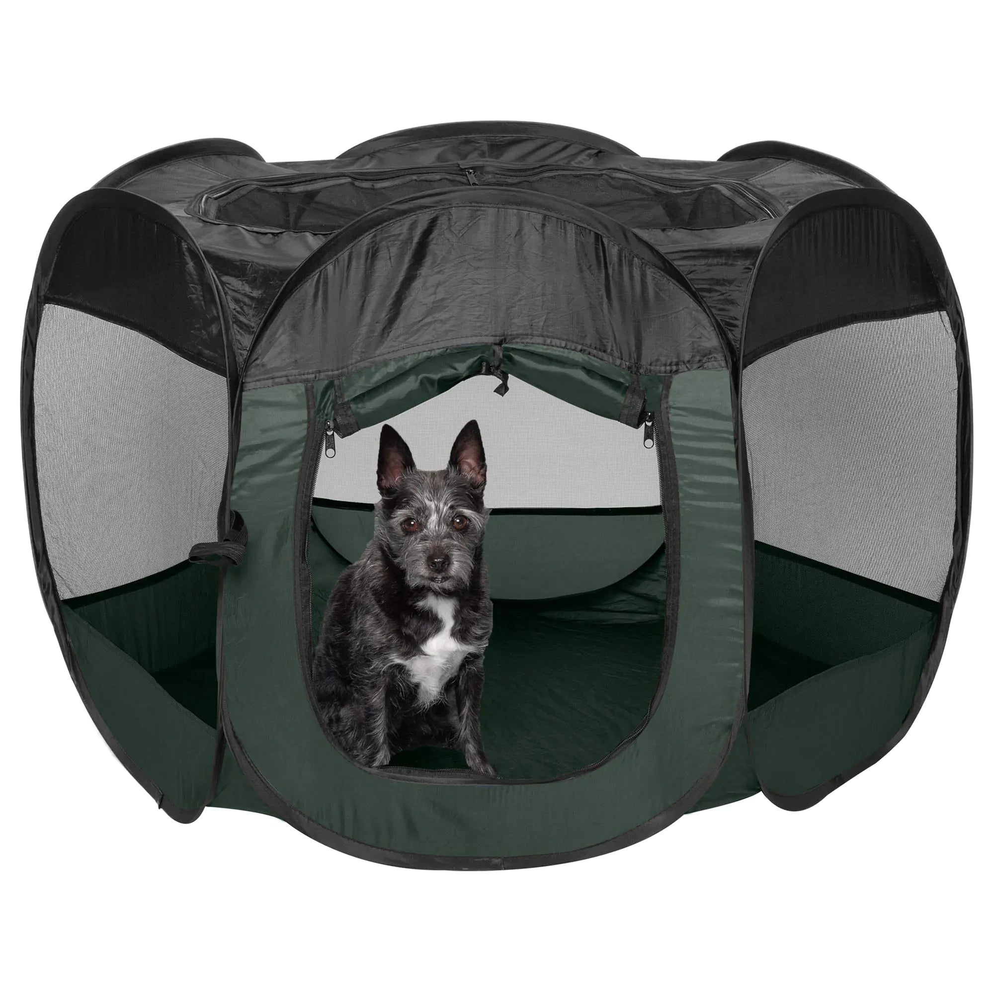 Furhaven Pop-Up Pet Playpen - Hunter Green, Small