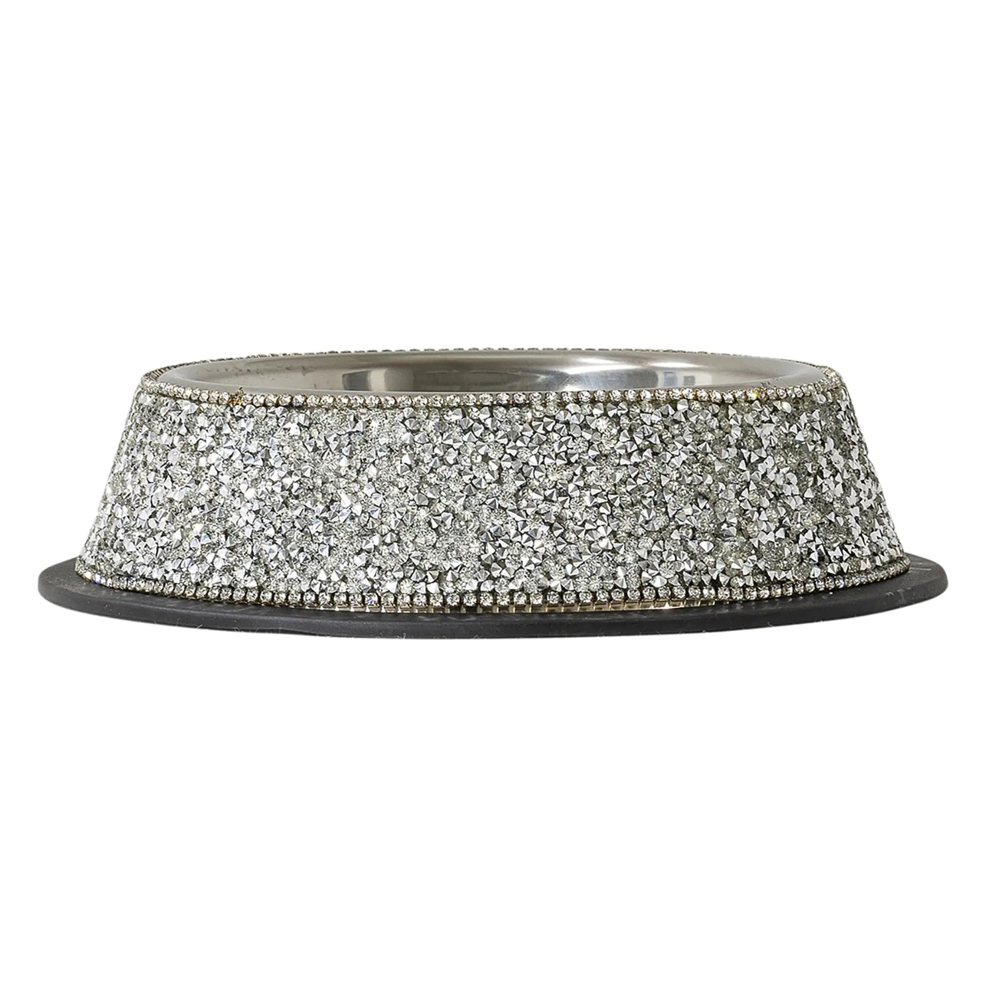 Glam Pet Glitter Bowl - Small Silver