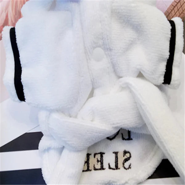 Cozy Canine Hooded Bathrobe - White