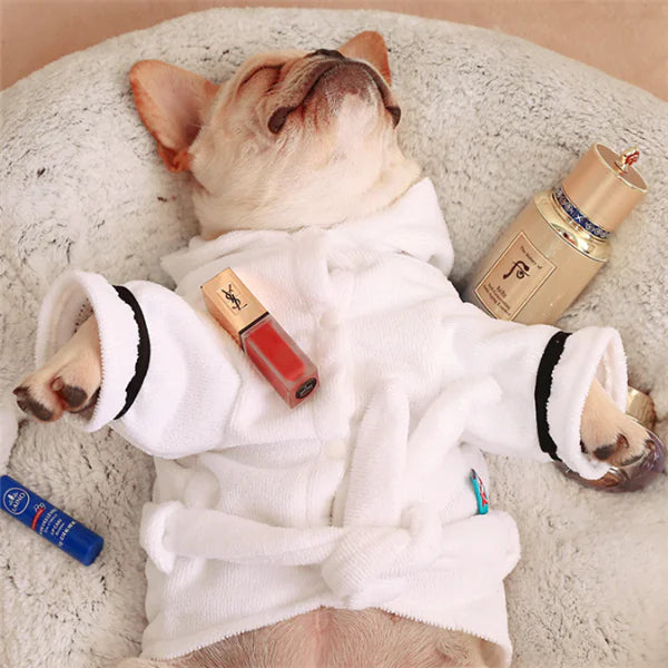 Cozy Canine Hooded Bathrobe - White