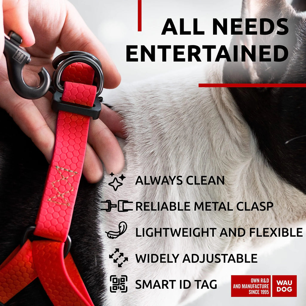 Adjustable Red Waterproof Harness for Small Dogs