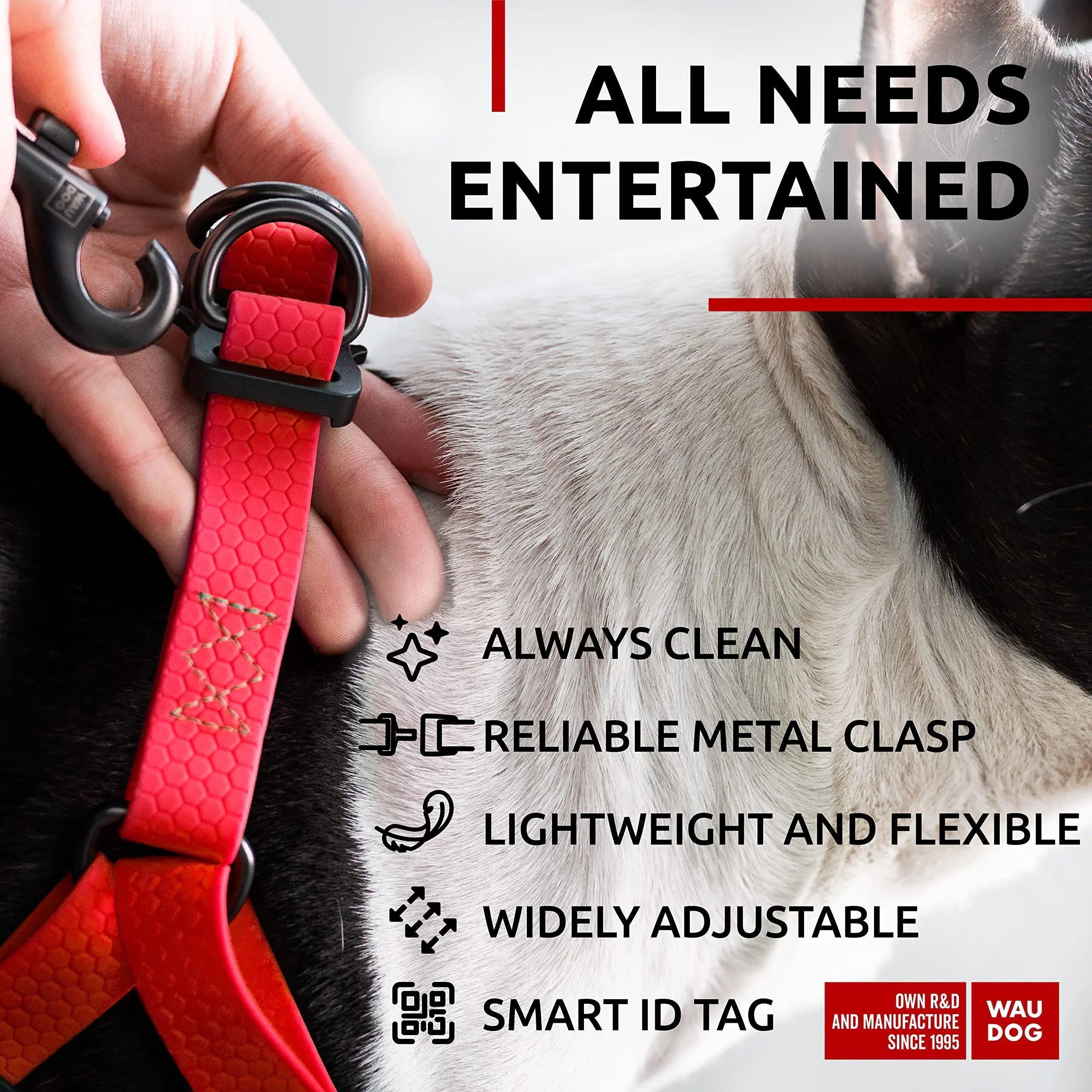 Adjustable Red Waterproof Harness for Small Dogs