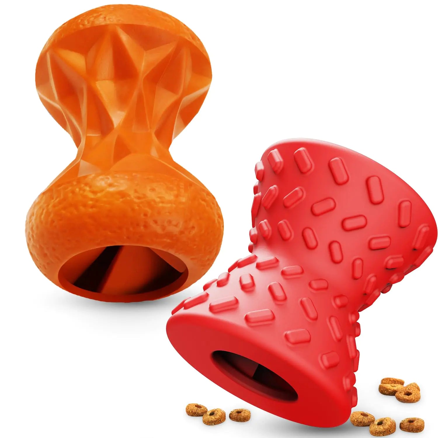 ChewMaster Duo Dog Toys for Small & Medium Dogs - Orange/Red