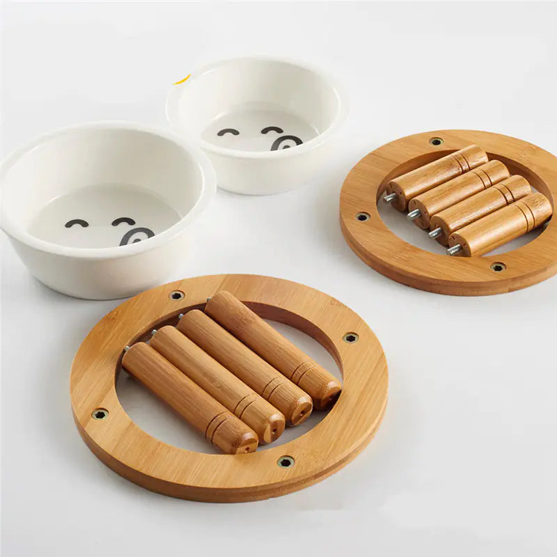 Eco-Friendly Bamboo Cat Feeding Bowl
