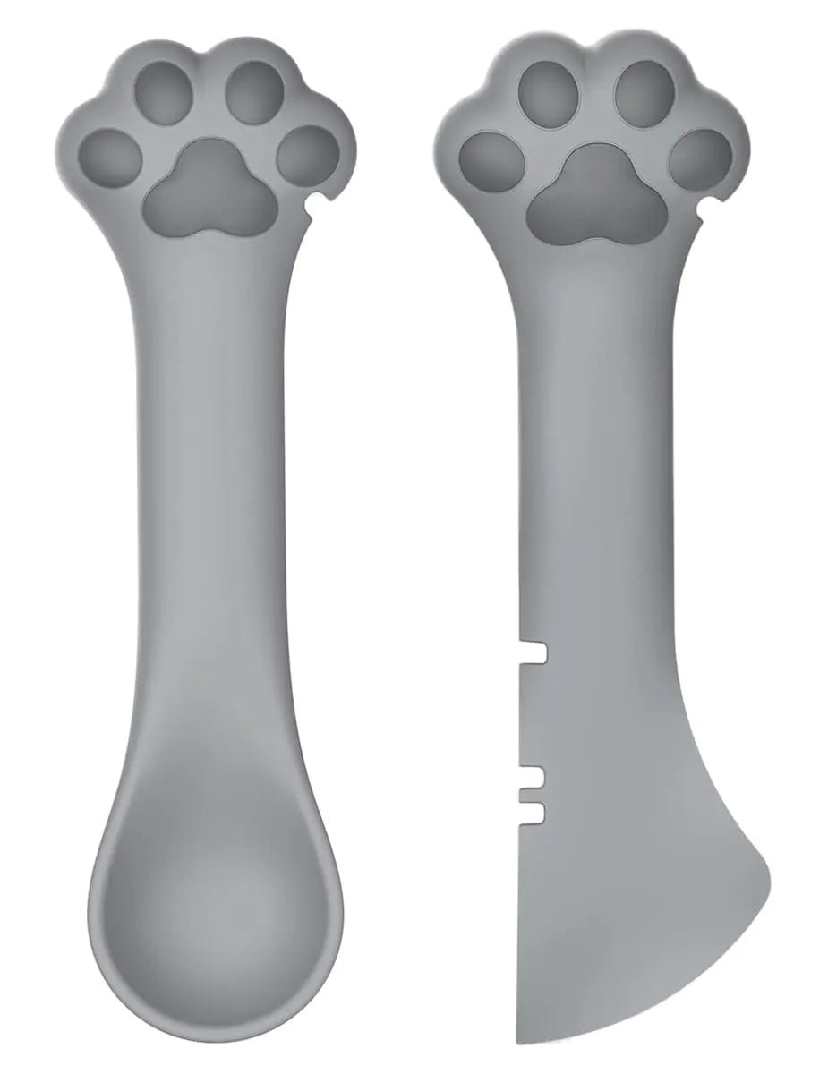 Joyinjojo Pet Paw Food Spoon Pack & Can Opener - 2 Pieces, Grey