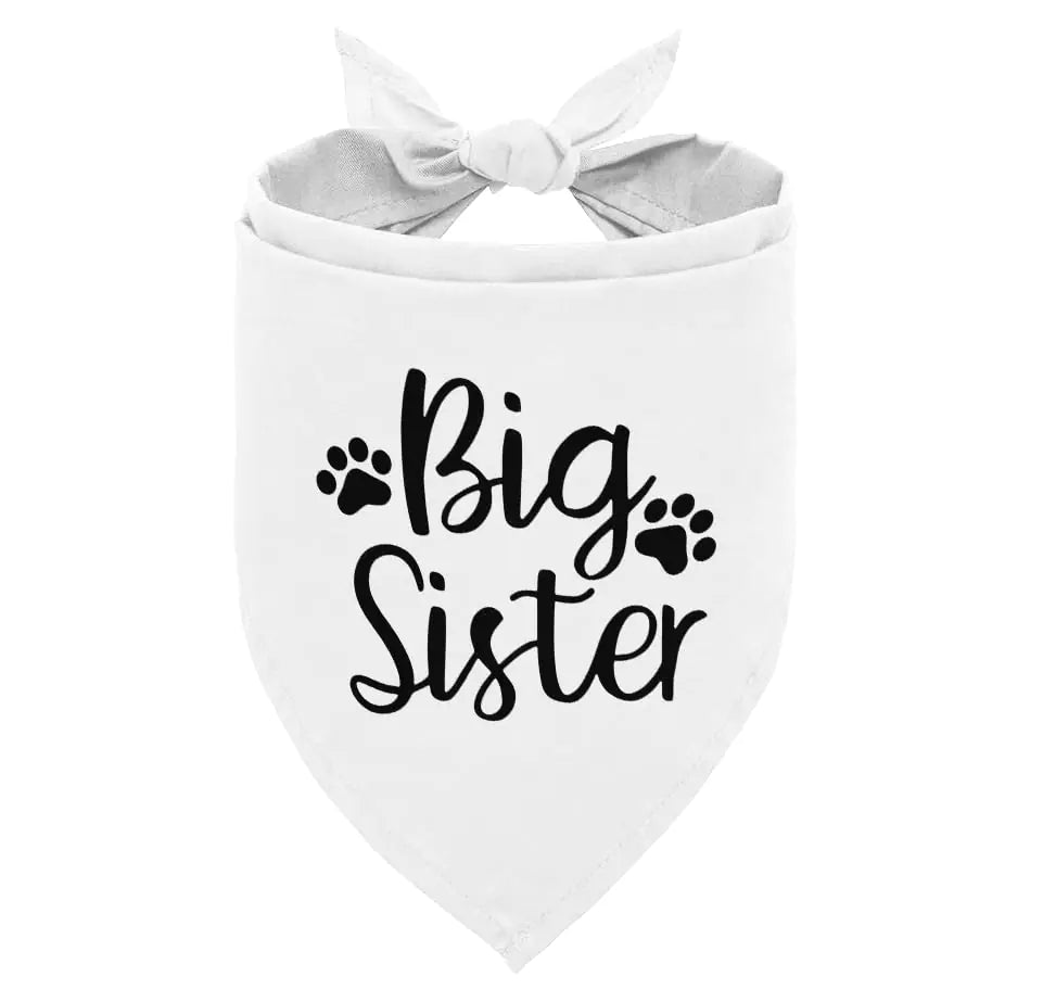Big Sister Pet Bandana - Dog Pregnancy Reveal Scarf