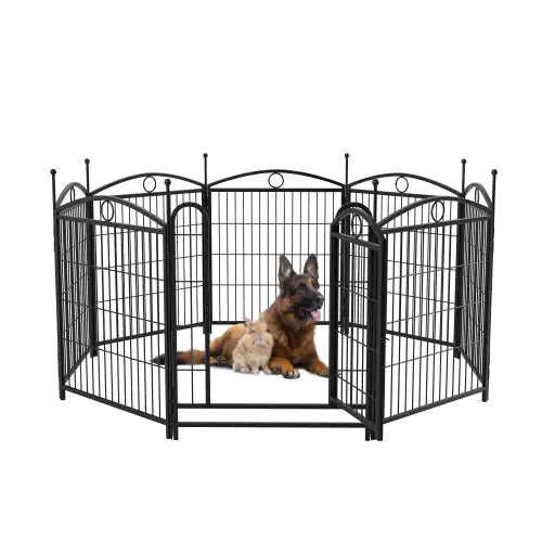 Metal Dog Play Yard with Door - 32 Inch 8 Panels