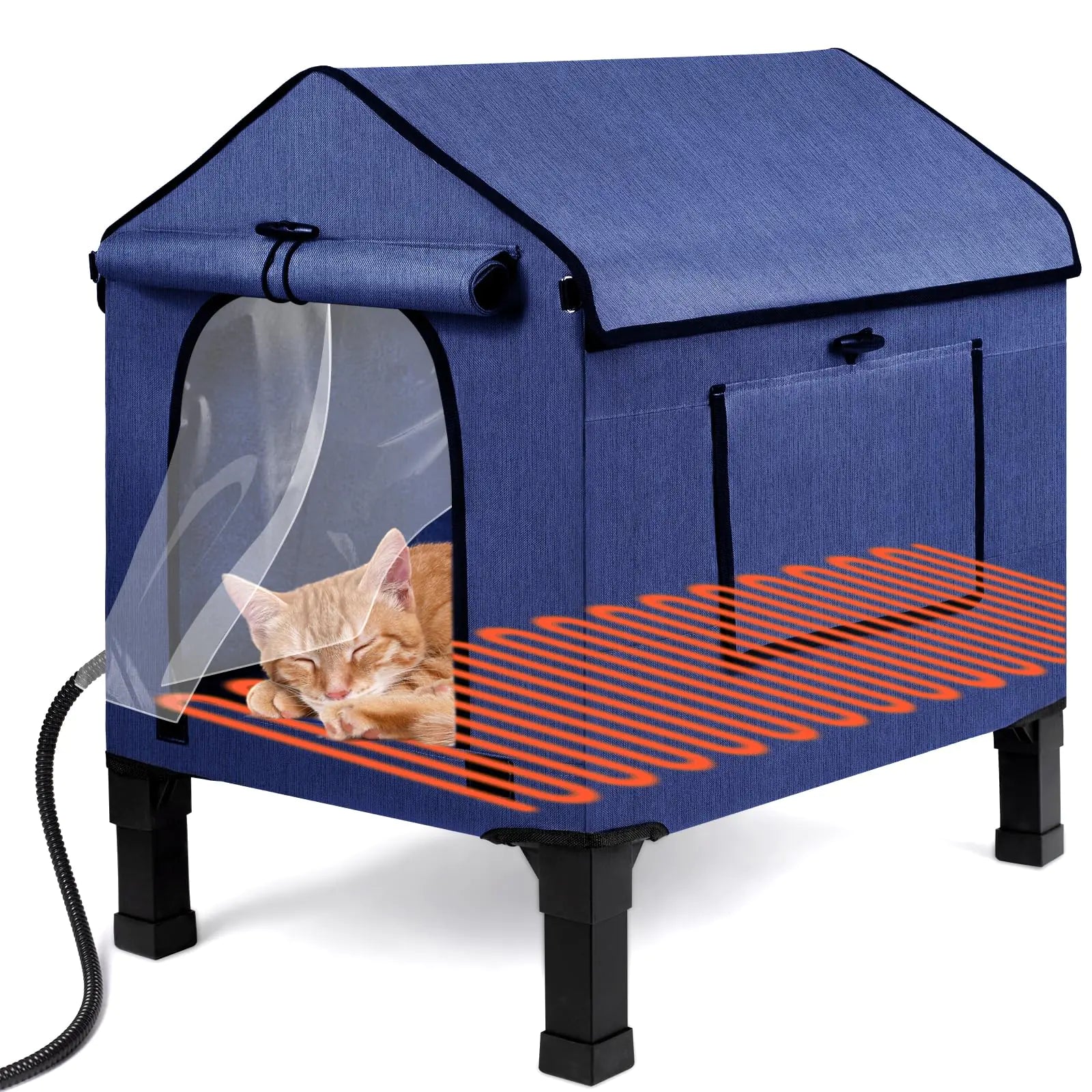 All-Weather Heated Cat Shelter with Thermostat