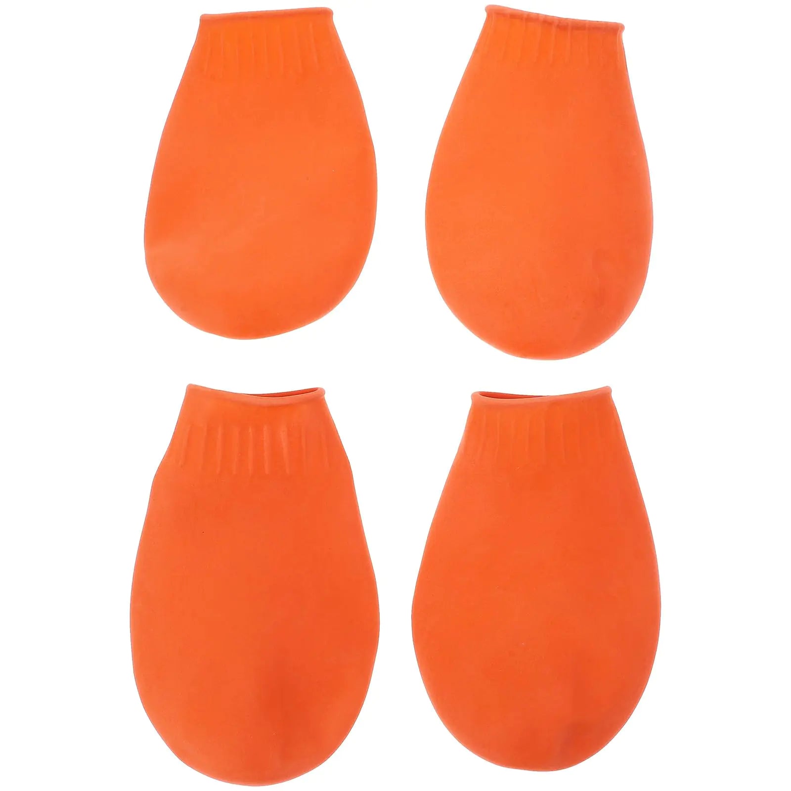 Hemobllo Durable Dog Boots - Medium Orange Rubber Paw Protectors 4Pcs