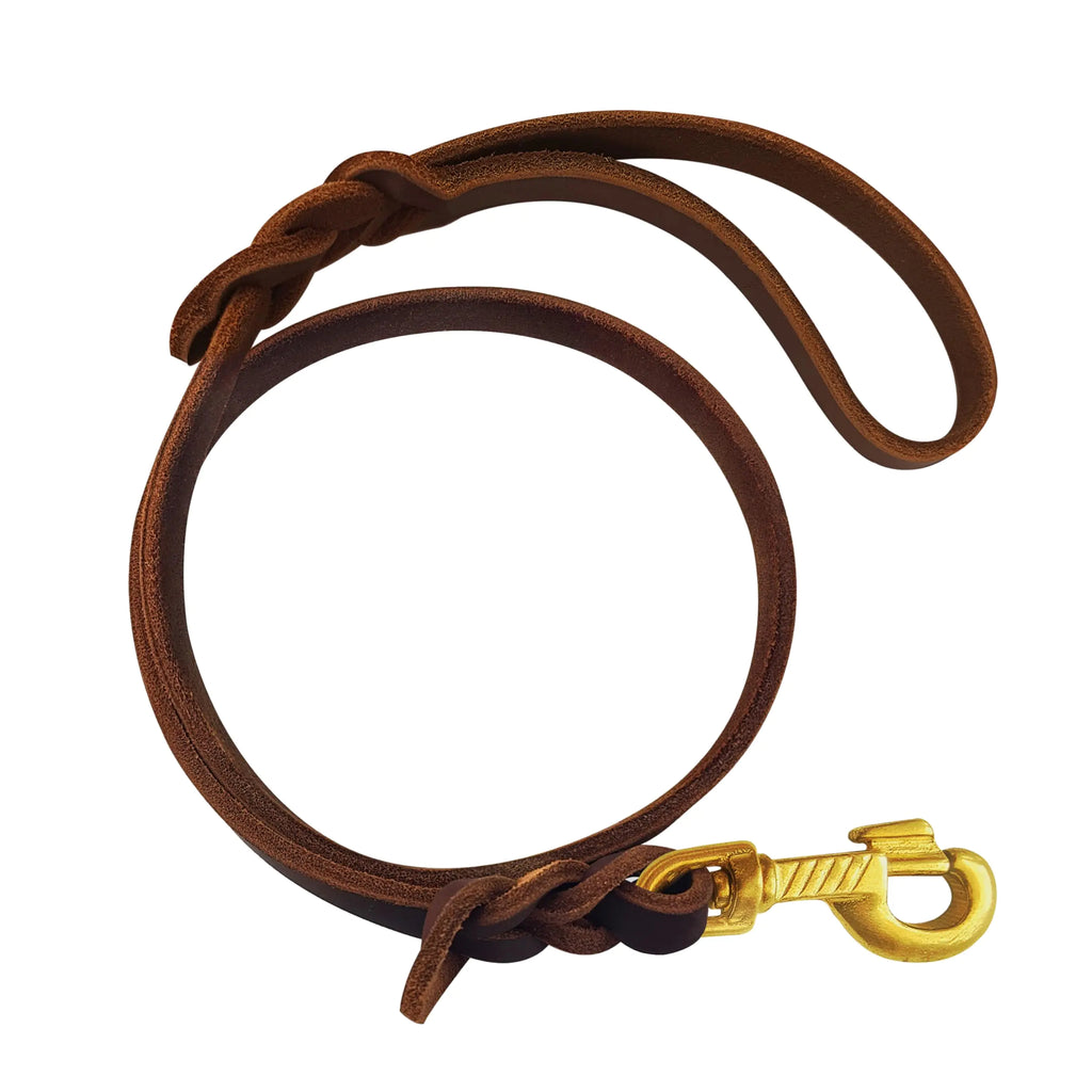 Leather Training Leash 2.5ft for Large Dogs