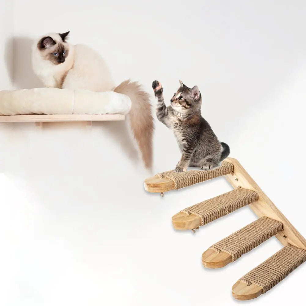 Eco-Friendly Wood Cat Adventure Ladder