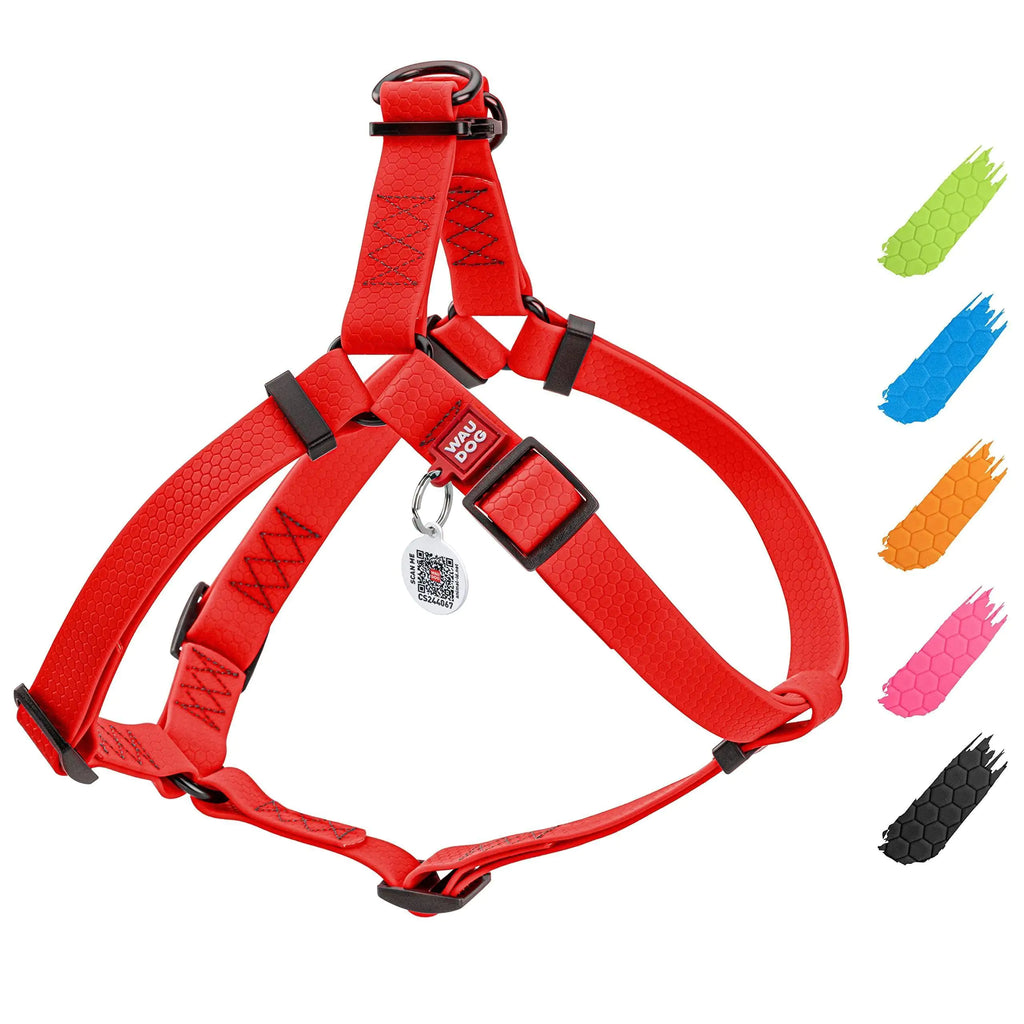 Adjustable Red Waterproof Harness for Small Dogs
