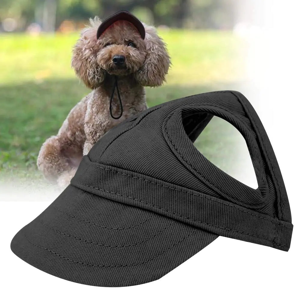 Adjustable Canvas Pet Cap with Ear Holes