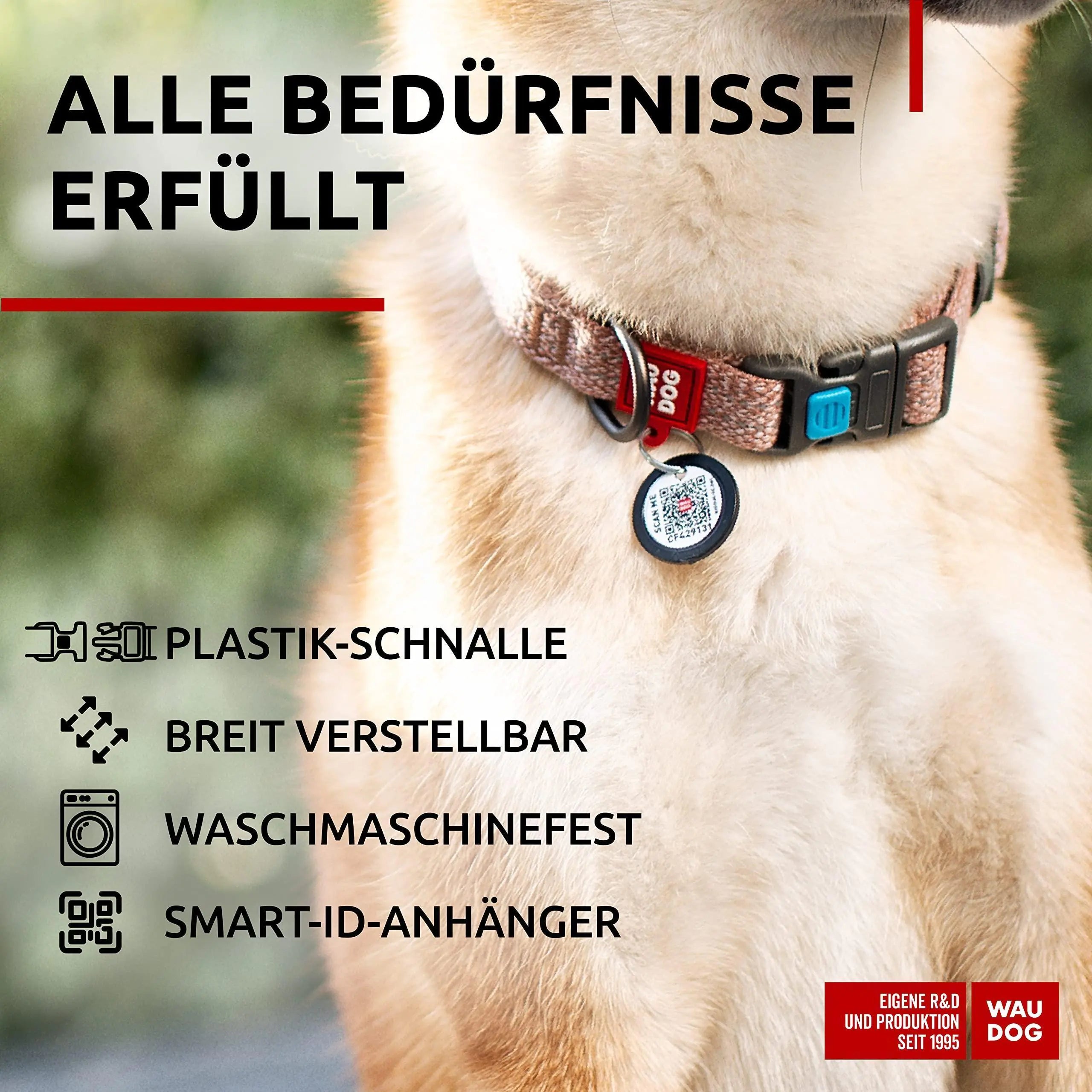 Eco-Friendly Reflective Cotton Dog Collar 10-16 inch