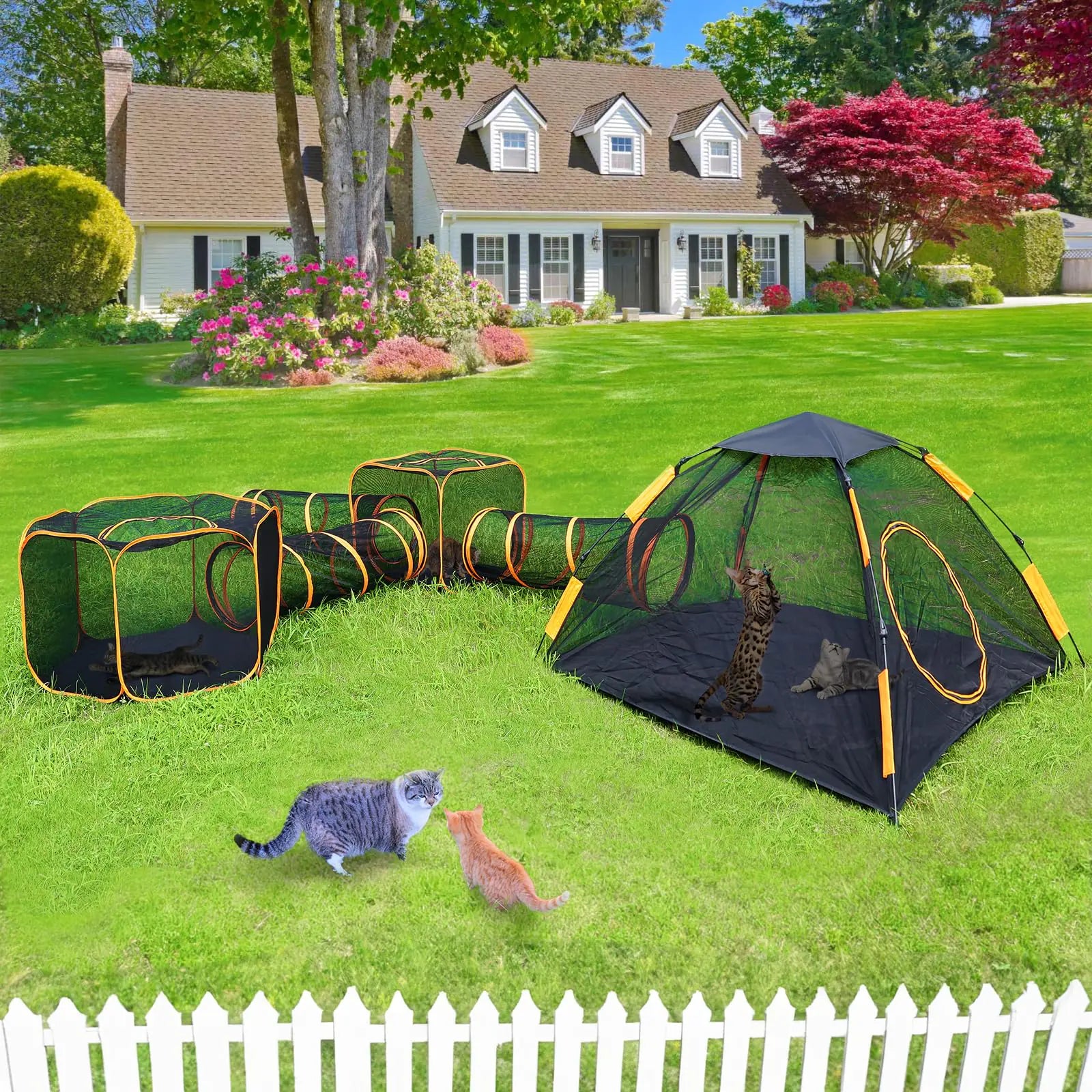 Lucky Monet Portable 6-in-1 Cat Outdoor Playhouse