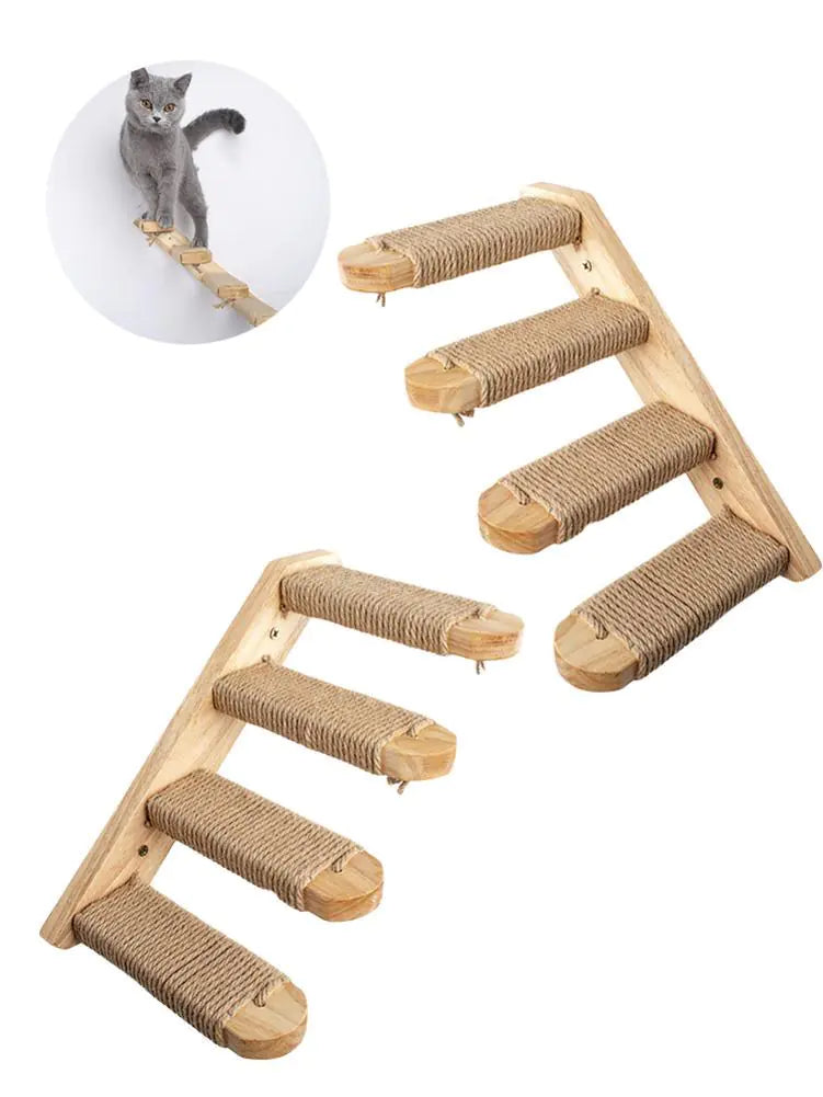 Eco-Friendly Wood Cat Adventure Ladder