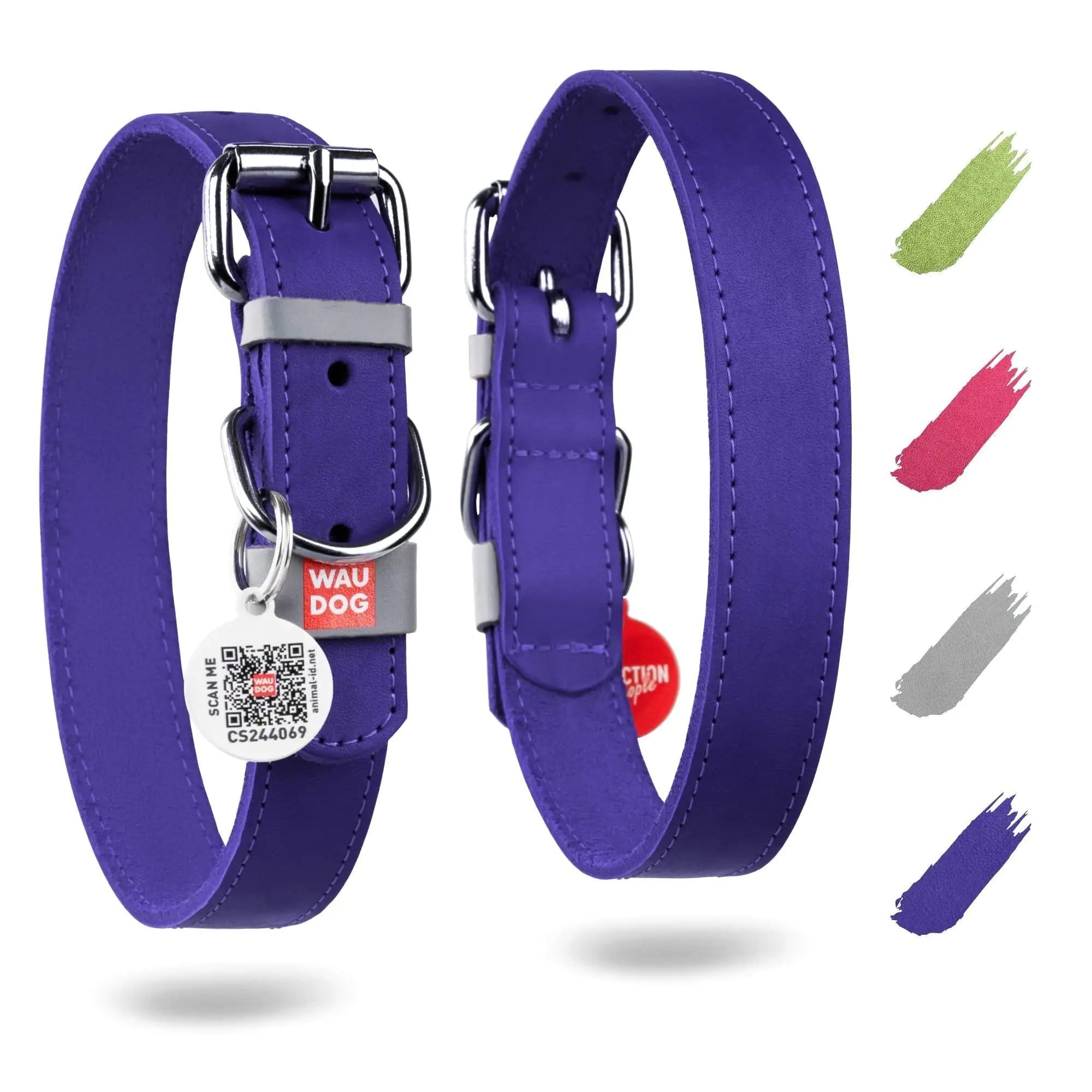 Lavender Durable Leather XS Dog Collar
