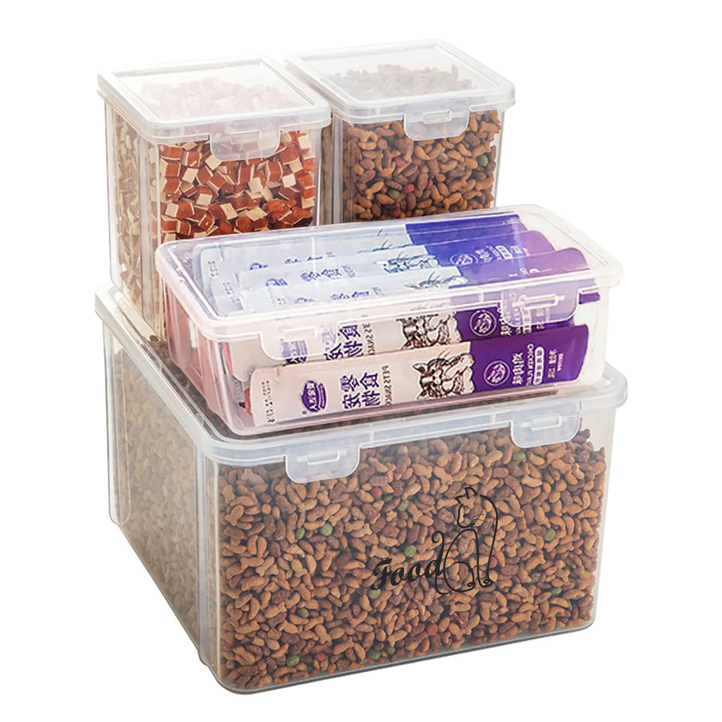 Brabtod Clear Pet Food Organizer Combo