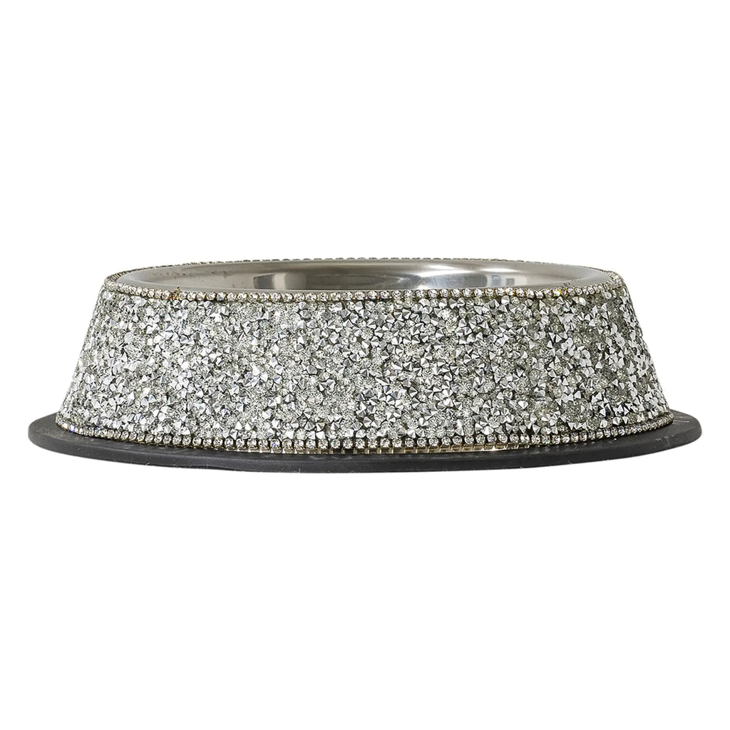 Glam Pet Glitter Bowl - Small Silver